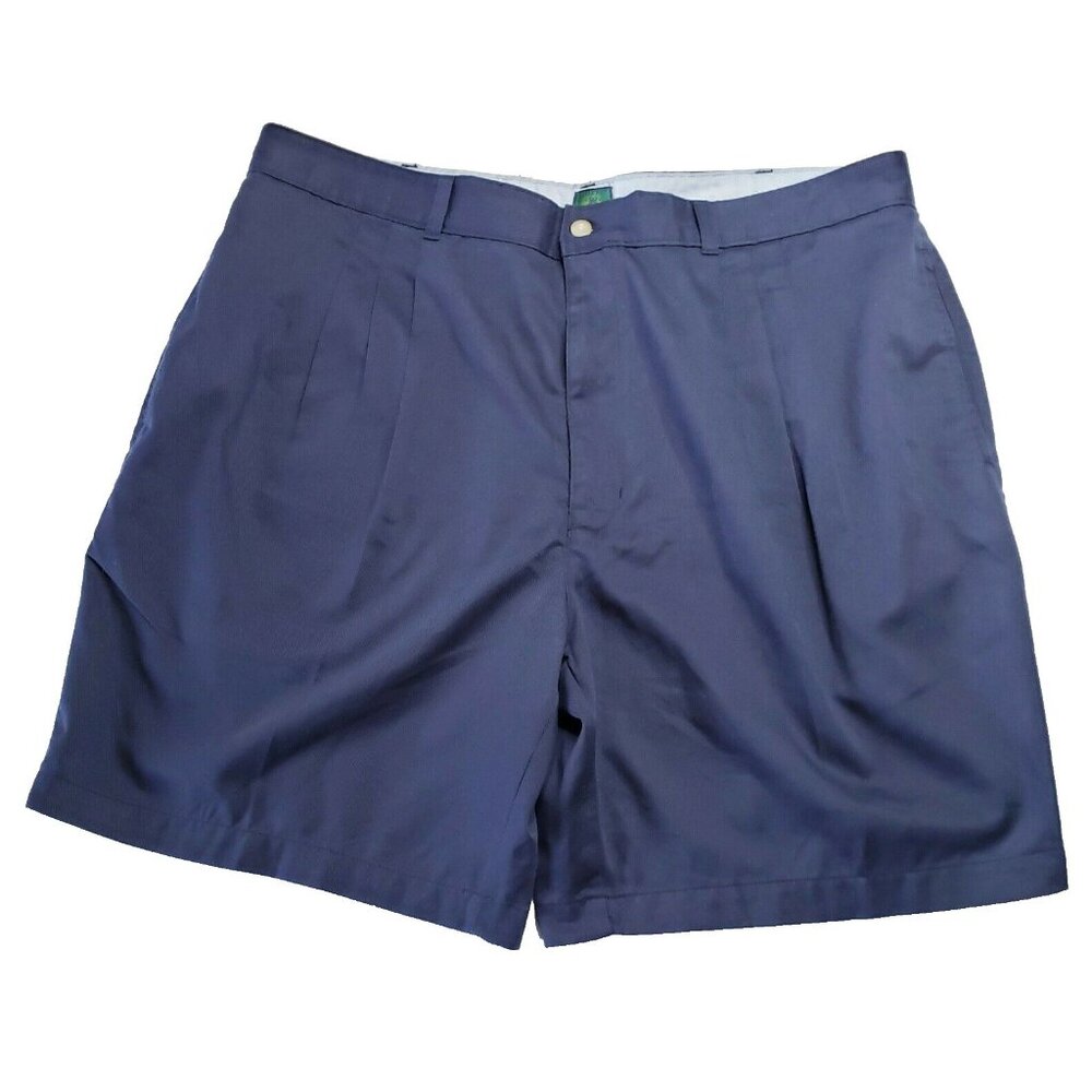 Bugle Boy Navy Blue Pleat Signature Golf Mens Shorts Classic Size 42